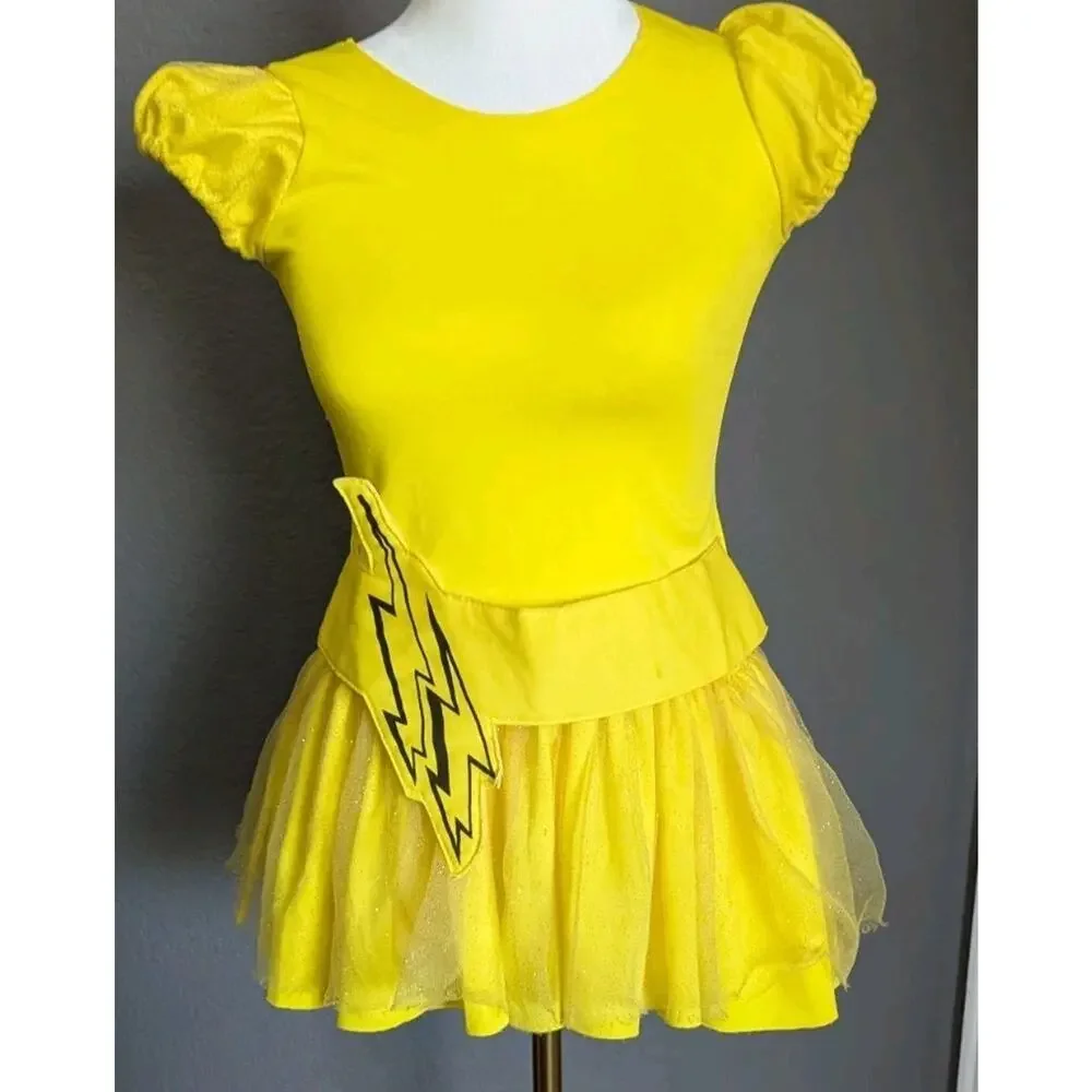 Rubies Pokemon Pikachu Costume Girls M 10 12 Halloween Costume Dress Mask Tutu